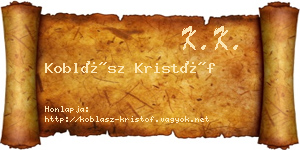 Koblász Kristóf névjegykártya