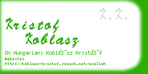 kristof koblasz business card